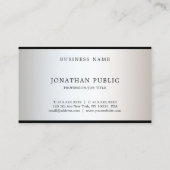 Carte De Visite Moderne tendance Professionnel Élégant Glamor Plai (Dos)