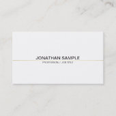 Carte De Visite Moderne tendance Professionnel Propre Chic Blanc c (Devant)
