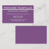 Carte De Visite Moderne tendance Purple Professionnel élégant (Devant / Derrière)