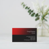 Carte de visite moderne tendance Red Black Chic (Debout devant)