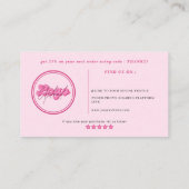 Carte De Visite Moderne tendance rétro rose écriture de commande m (Dos)