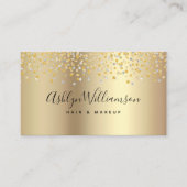 Carte De Visite Moderne tendance salon de coiffure or maquillage a (Devant)