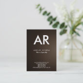 Carte De Visite Moderne tendance Sepia Brown Monogramme (Debout devant)