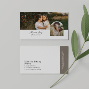 Carte De Visite Moderne tendance Simple 2 Photos Photographe