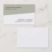 Carte De Visite Moderne Tendance Simple Chic Modèle Professionnel (Devant / Derrière)