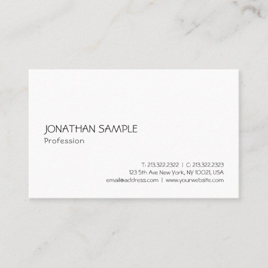 Carte De Visite Moderne tendance Simple élégant Modèle professionn (Devant)