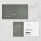 CARTE DE VISITE MODERNE TENDANCE SIMPLE MINIMAL FAUX SOMBRE D'ARGE (Devant / Derrière)