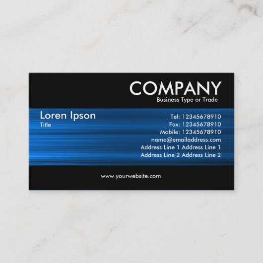 Carte De Visite Moderne - Texture Bleue Brossé (Devant)