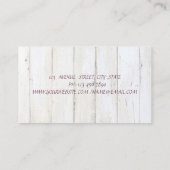 Carte De Visite Moderne Texture Bois Floral Bourgogne Rustique (Dos)