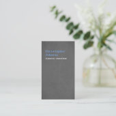 Carte De Visite Moderne Texture Simple Gris Bleu Consultant (Debout devant)