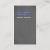 Carte De Visite Moderne Texture Simple Gris Bleu Consultant (Devant)