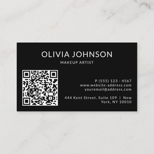 Carte De Visite Moderne Toutes les professions, Beauté Code QR (Dos)