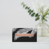 Carte De Visite MODERNE TROPICAL PALM FRONDS logo tendance or rose (Debout devant)