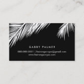 Carte De Visite MODERNE TROPICAL PALM FRONDS logo tendance or rose (Dos)