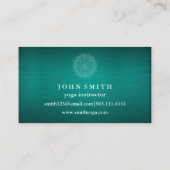 Carte De Visite Moderne Turquoise & Or Mandala Yoga Instructeur Bu (Dos)