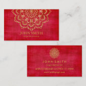 Carte De Visite Moderne Turquoise & Or Mandala Yoga Instructeur Bu (Devant / Derrière)