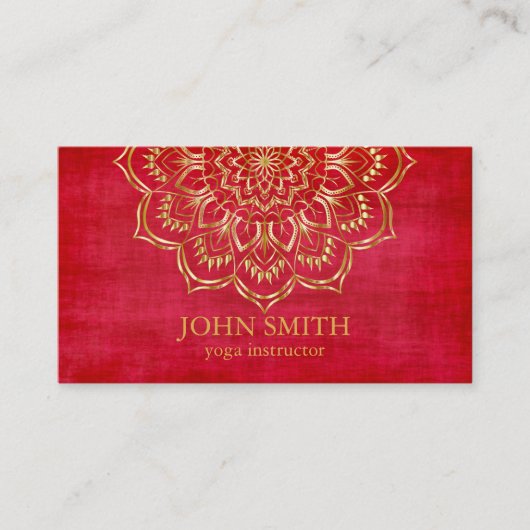 Carte De Visite Moderne Turquoise & Or Mandala Yoga Instructeur Bu (Devant)