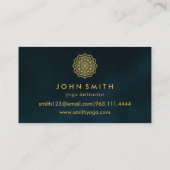 Carte De Visite Moderne Turquoise & Or Mandala Yoga Instructeur Bu (Dos)