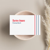 Carte De Visite Moderne Unique Red & Blue Stripes Professionnel