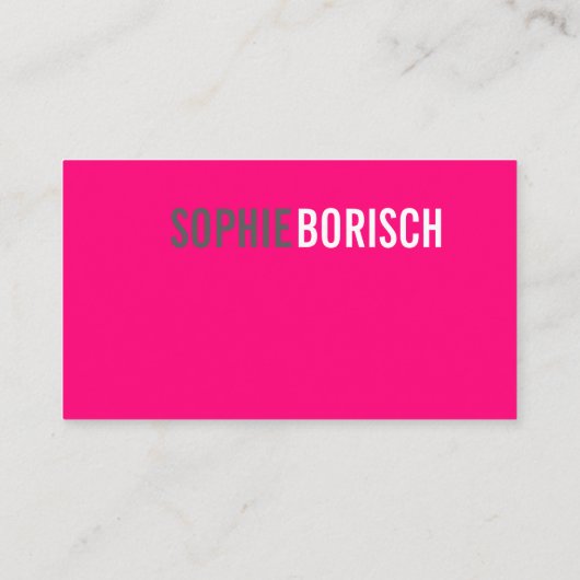 Carte De Visite Moderne Unique Rose Clair Blanc (Dos)