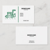 Carte De Visite Moderne vert & blanc Simple tondeuse à lames (Devant / Derrière)