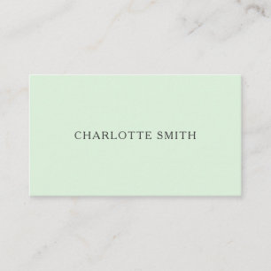 Carte de visite moderne vert en pastel minimaliste