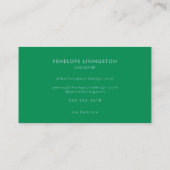 Carte De Visite Moderne Vert Kelly Clair Bleu Gras Simple (Dos)