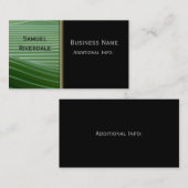 Carte de visite moderne vert rayures 3 (Devant / Derrière)