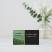 Carte de visite moderne vert rayures 3 (Debout devant)