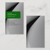 Carte de visite moderne verte grise verticale tend (Devant / Derrière)