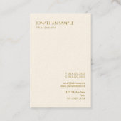 Carte de visite moderne Vertical Gold Texte Élégan (Dos)