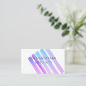 carte de visite moderne violet bleu (Debout devant)