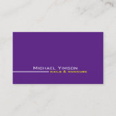Carte De Visite Moderne violet et blanc Simple Chic Professionnel (Devant)