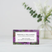 Carte De Visite Moderne | Violet | Floral | Écriture chrétienne (Debout devant)