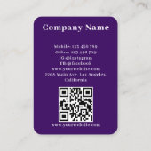 Carte De Visite Moderne violet QR Code Music Player Chanson Photo (Dos)