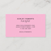 Carte De Visite Moderne violet stylisé rose rouge (Dos)