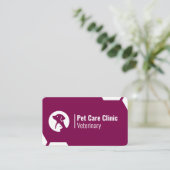 Carte de visite moderne violette pour clinique vét (Debout devant)
