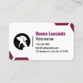 Carte de visite moderne violette pour clinique vét (Dos)