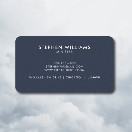 Carte De Visite Moderne Votre Église Logo Ministre Marine Minimali