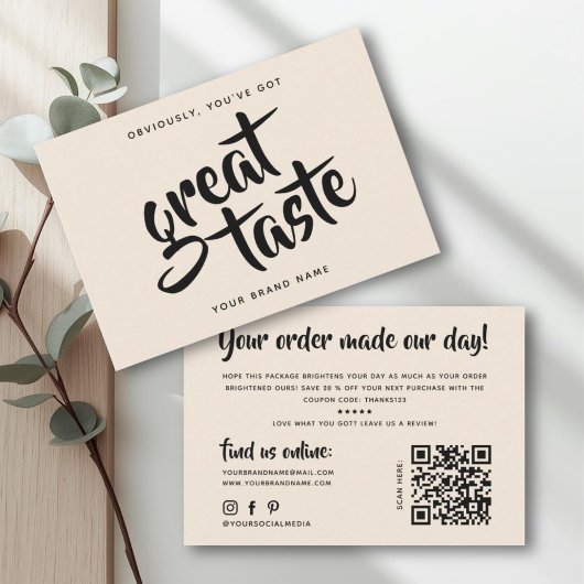 Carte De Visite Moderne vous avez un excellent goût qr code merci