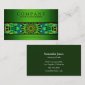 Carte De Visite moderne vous observant vert de mandala (Devant / Derrière)