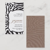 CARTE DE VISITE moderne zebra stripe mocha brun (Devant / Derrière)