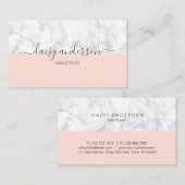 Carte De Visite Modernes élégants rougissent coiffeur rose et de (Devant / Derrière)