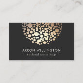 Carte De Visite modernes noires élégantes avec sphère de cercles d (Devant)