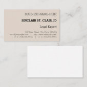 Carte de visite modeste et conservateur (Devant / Derrière)