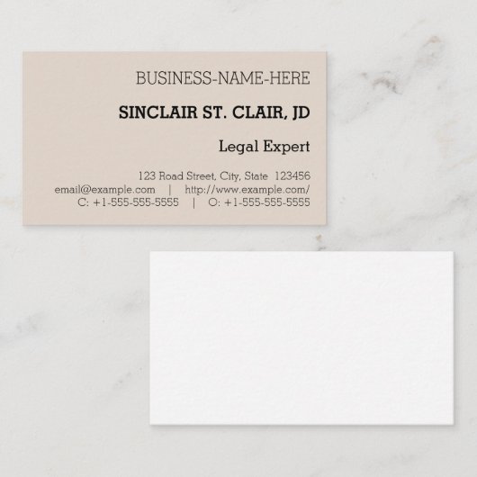 Carte de visite modeste et conservateur (Devant / Derrière)