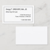 Carte de visite modeste et minimal (Devant / Derrière)