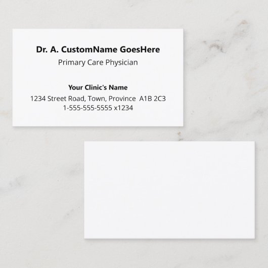 Carte de visite modeste, minimal et simple (Devant / Derrière)