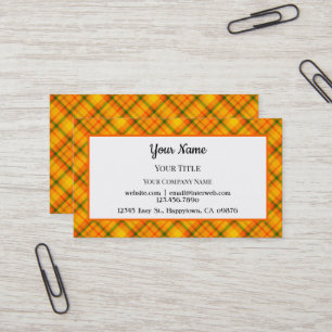 Carte de visite modifiable à motif carreaux jaune 