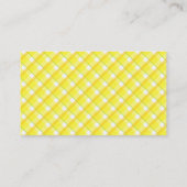 Carte de visite modifiable à motif carreaux jaune (Dos)
